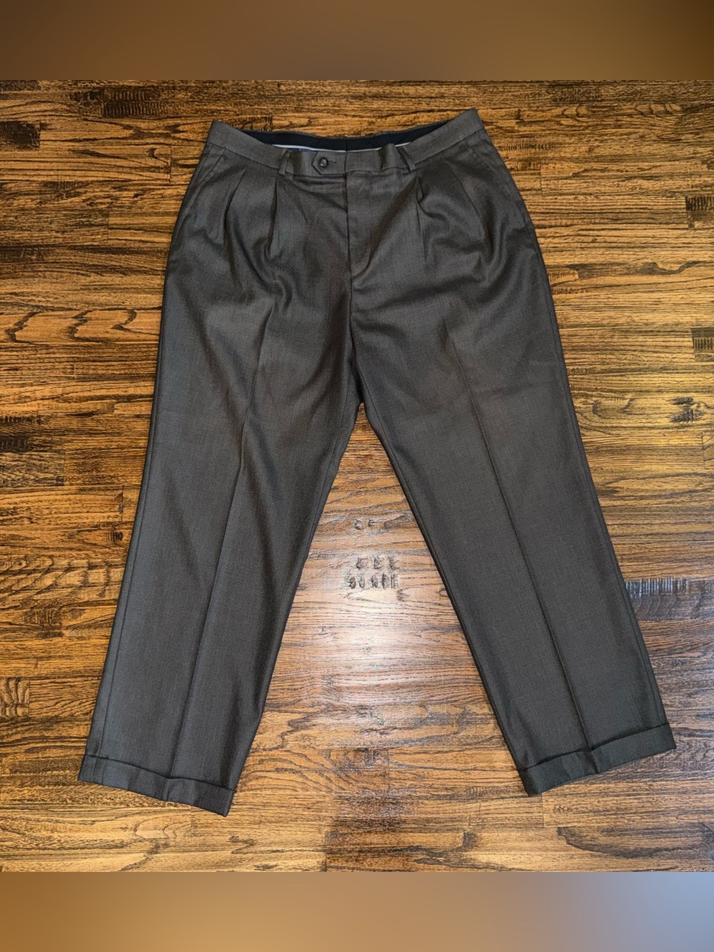 Stafford Vintage Pleated Trouser Dress Pant 38x30 Grey